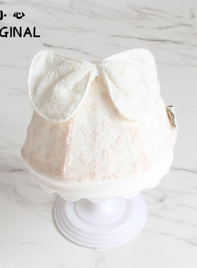 婴儿帽子秋冬季小月龄女宝宝公主帽女婴满月百天加厚保暖无骨胎帽