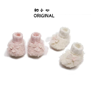 婴幼儿保暖防滑步前鞋 婴儿鞋 12个月女宝宝软底加厚公主鞋 子冬季