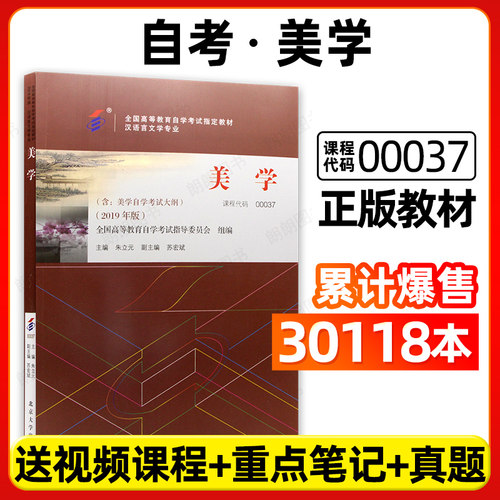 【官方正版】全新自考教材00037美学2019年版朱立元主编北京大学出版社附自学考试大纲成人高等教育自学考试指定专用书朗朗图书店