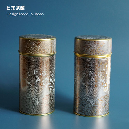 银杏日东茶罐日本进口家用密封日式便携食品级密封储物罐马口铁