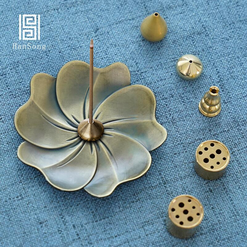 黄铜香插线香盘香铜香架插香器合金莲花香夹香座香炉托灰接灰支架,家居饰品,香薰炉,淘宝优惠券,粉丝福利购,淘宝优惠卷