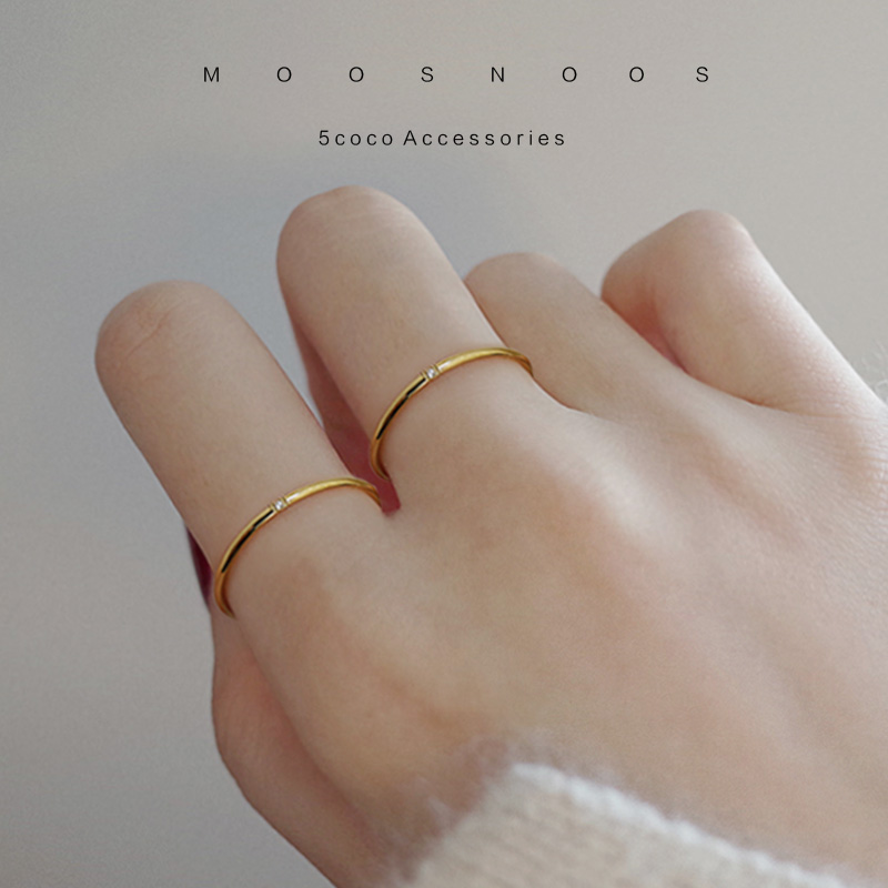 洗手不用镶钻极细简约戒指