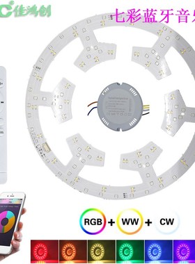 智能WifiLED36WLED模组风扇吸顶灯 APP蓝牙控制RGB+WW+CW调光
