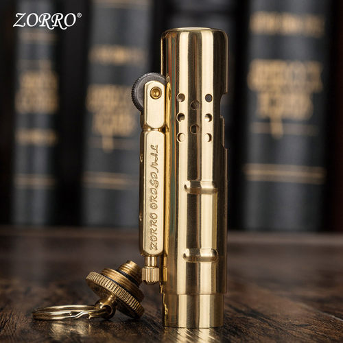 【祝融】佐罗529黄铜战壕煤油打火机复古创意防风拉杆烟斗机吊环