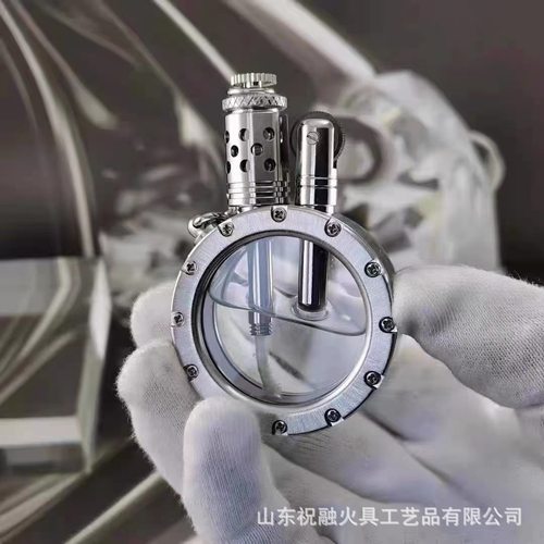 祝融-重型战壕透明油仓高档黄铜异形煤油打火机收藏型手工打火机
