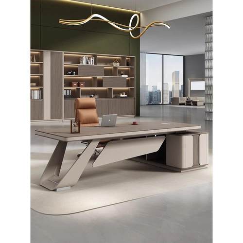 轻奢老板桌办公桌简约现代董事长总裁桌大班台经理办公室桌椅组合