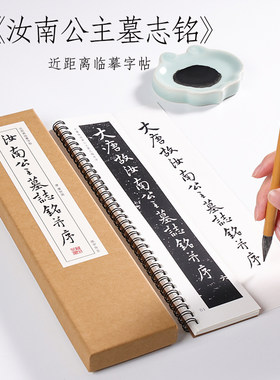 唐 虞世南 行书《汝南公主墓志铭》字帖毛笔书法全集初学者入门教原碑字卡近距离临摹字帖纸中作乐