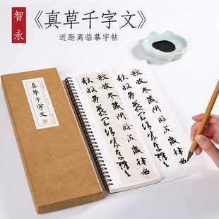 智永真草千字文墨迹楷书草书智永真书行书毛笔书法字帖描红智勇毛笔临摹卡楷书草书真草真书字帖二玄社放大版原大集字古诗描红