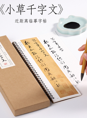 纸中作乐 唐人 怀素小草千字文草书字帖 毛笔书法大草狂草潦草初学者入门基础临摹字帖卡 近距离书法字帖卡纸中作乐