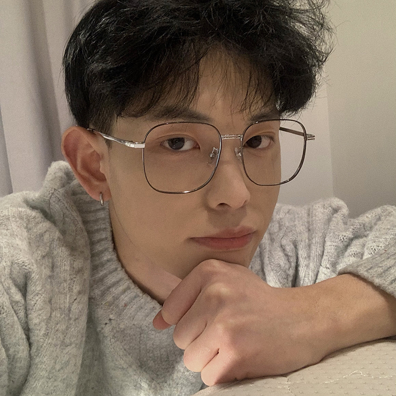 超轻复古方框眼镜近视男潮防蓝光抗辐射