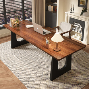 中古客厅实木大长书桌U型电脑桌书房学习长工作台卧室家用办公桌