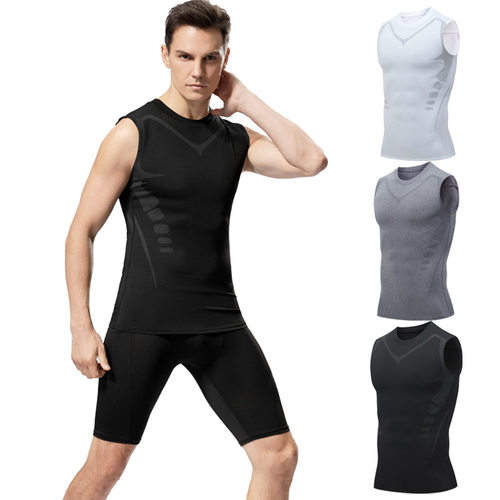 Compression Tank Tops Gym Workout Fitness Vest运动紧身衣男