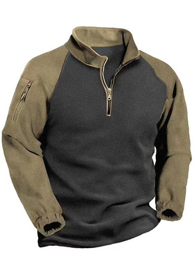 man clothes for men male亚马逊户外运动双面绒卫衣男套头立领