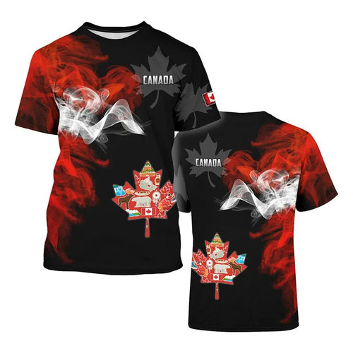 New Canada T-shirt Men's Clothing Harajuku T Shirts 3D Maple