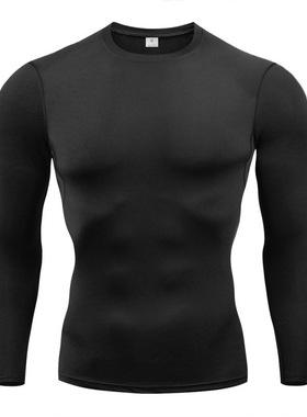 crossfit tshirt for men Gym春秋速干衣男士纯色光板T恤跑步