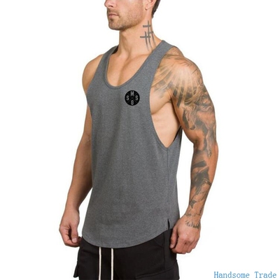 men gym tank half shirts背心男士summer Singlet stringer Vest