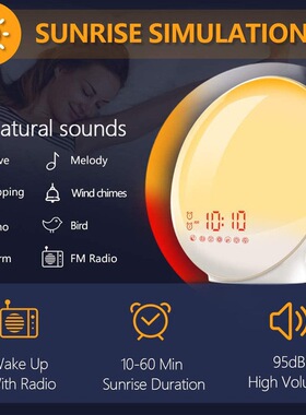 Smart Sunrise Alarm Clock Wake Up Sunset Simulation 日出闹钟