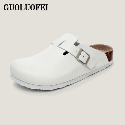 slippers slides flat shoes sandals cork clogs mules半包头