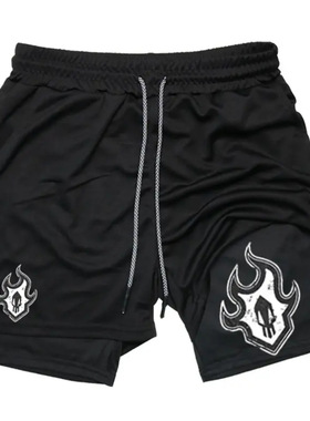 短裤男anime compression shorts men's workout gym running