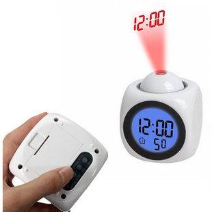 英文投影报时钟 LED灯闹钟投影钟Projection alarm clock English