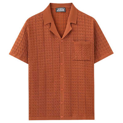 男装美式休闲开衫针织衫 男士短袖冰爽丝针织polo衫男man's shirt