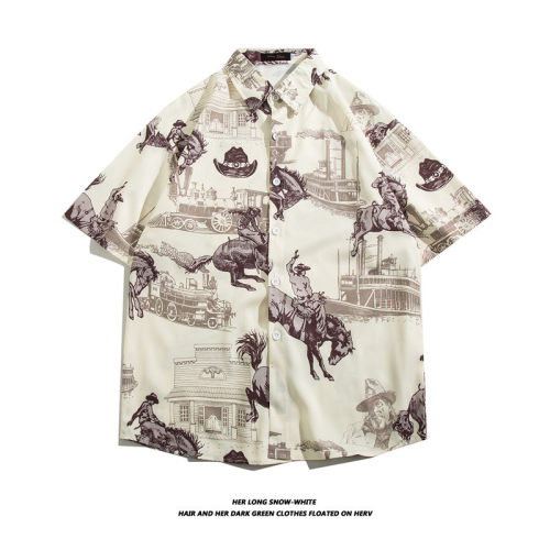 men tops american trendy man shirts tee tshirt夏威夷冰丝短袖