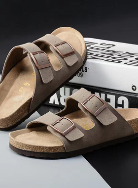 slippers slides flat shoes sandals cork clogs mules勃肯软