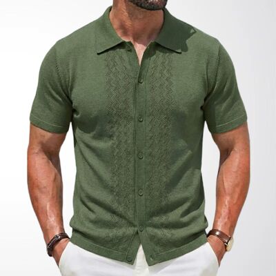 man shirts t-shirt男士针织衫 新款短袖开衫针织polo衫 纯色