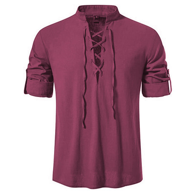 men's henry shirt medieval viking top halloween shirts亨利衫