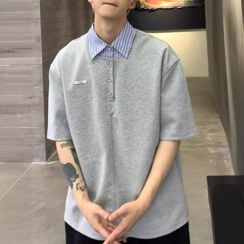 men tops american trendy man shirts tee tshirt美式小众设计感