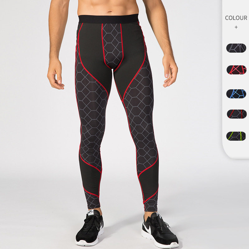 Men Compression Leggings GYM Tights Pants男士健身长裤印花