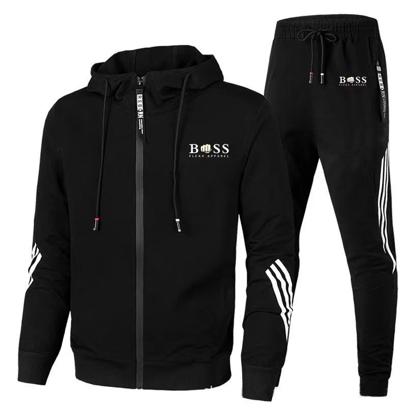 Men Tracksuit Hooded Sweatshirt+pants Fitness Sets卫衣套装男