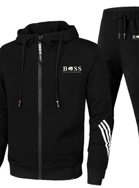 Men Tracksuit Hooded Sweatshirt+pants Fitness Sets卫衣套装男