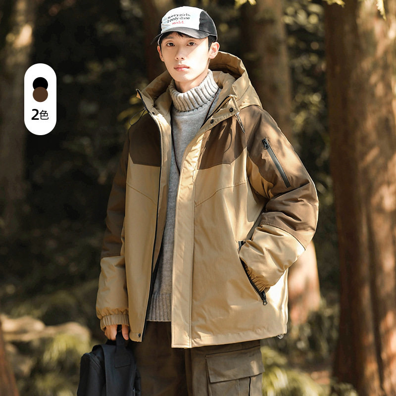 winter men duck down jacket warm coat冬季新款韩版情侣户外