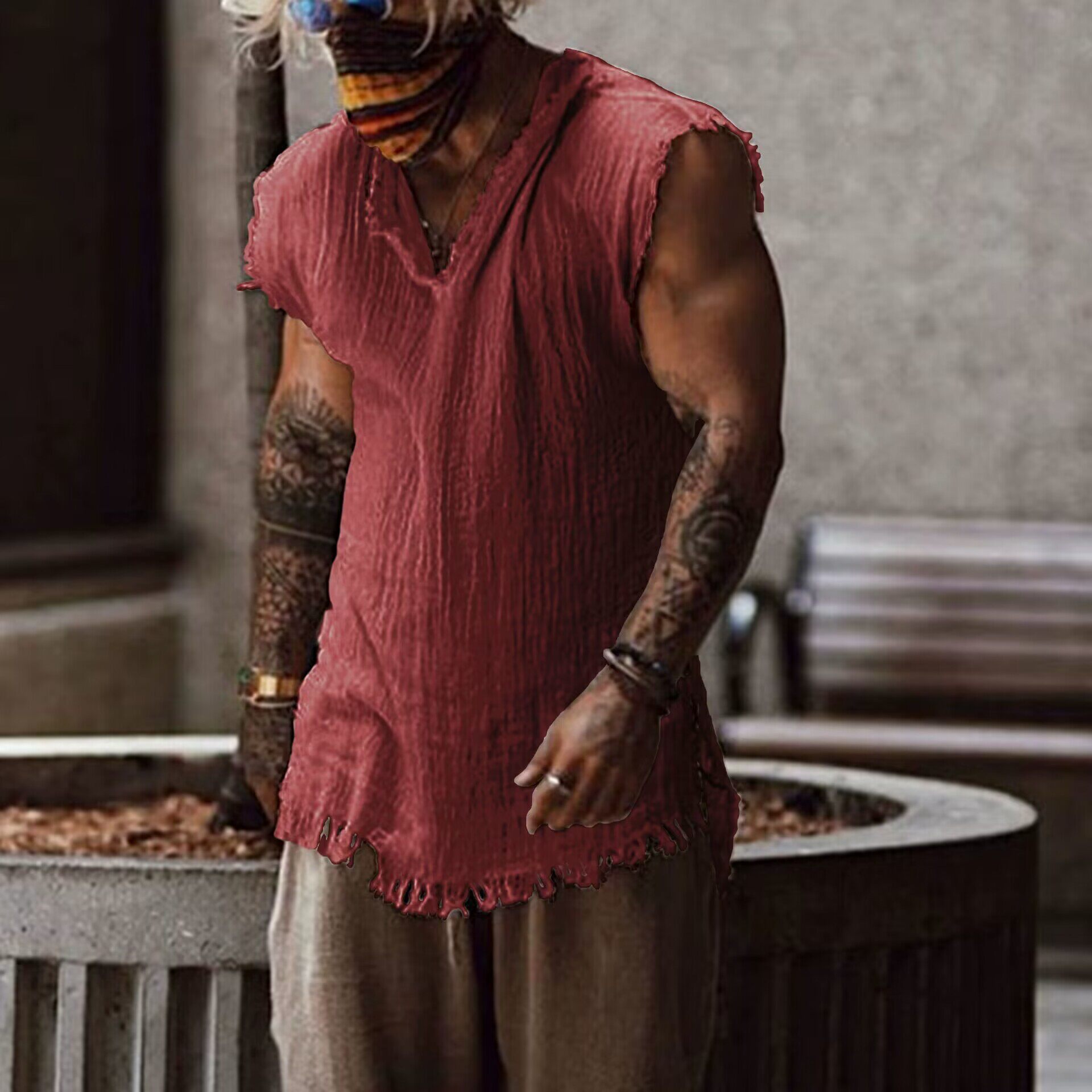 men's vest 男士立体贴宽松型休闲背心 summer man male Tank Top