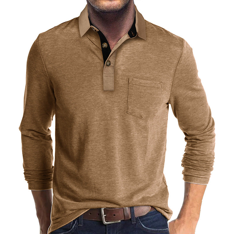 fashion men tshirt man shirt tee tops shirts男士长袖翻领t恤
