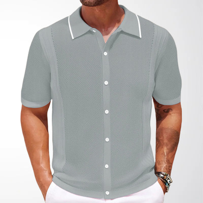 men shirts t-shirt欧美男装 新款针织衫 纯色休闲商务polo衫男