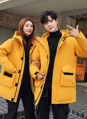 man winter coat women warm jacket羽绒服加厚男式校服大工装