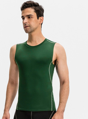 Mens Gym Compression Vest Man shirt Tank Tops 男士健身衣背心