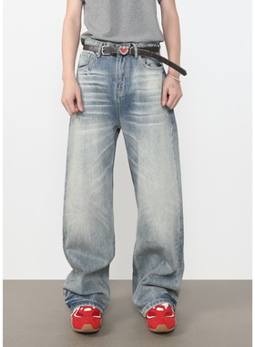 men baggy jeans man pants malenirn牛仔美式新款百搭牛仔裤男