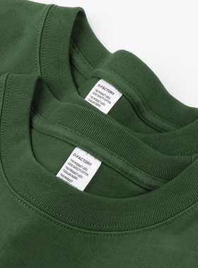 Men Cotton tShirt 纯棉双纱oversize重磅250g青葱绿色半袖男女款