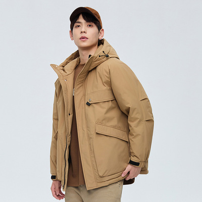 winter men duck down jacket man warm coat户外山系工装情侣