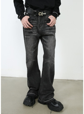 men baggy jeans man pantsnirn牛仔美式复古直筒潮牌牛仔裤男