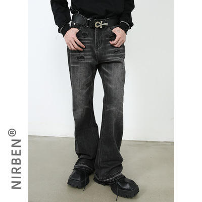 men baggy jeans man pantsnirn牛仔美式复古直筒潮牌牛仔裤男