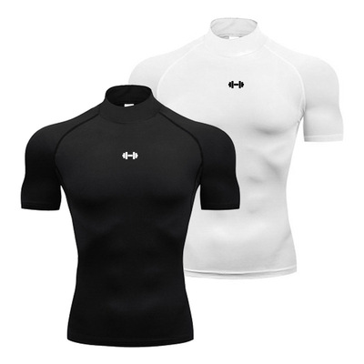 紧身衣t恤男速干Mens compression t shirt gym crossfit fitness