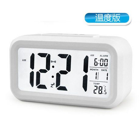 Digital Alarm Clock thermometer LED静音闹钟Large LCD Display