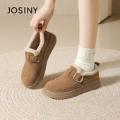 女加绒保暖棉鞋 2025冬季 新款 卓诗尼复古勃肯鞋 一脚蹬休闲毛毛鞋 女