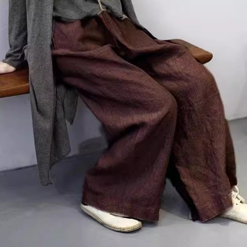 阔腿裤老人50到60岁纯色裤子加肥加大棉麻松紧腰洋气遮肉外穿小众,女装/女士精品,休闲裤,淘宝优惠券,粉丝福利购,淘宝优惠卷