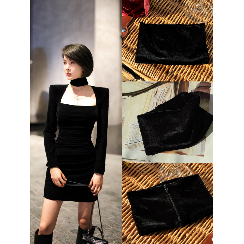 XULU原创新款秋冬保暖假领子复古优雅气质围脖纯色百搭连衣裙围巾