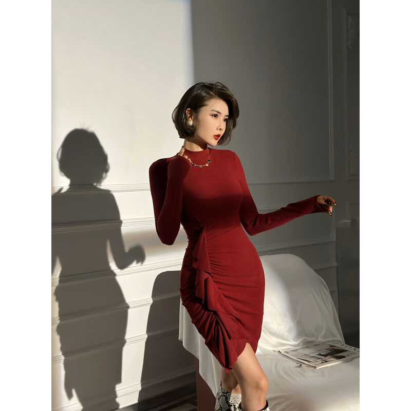 XULU原创简约纯色连衣裙